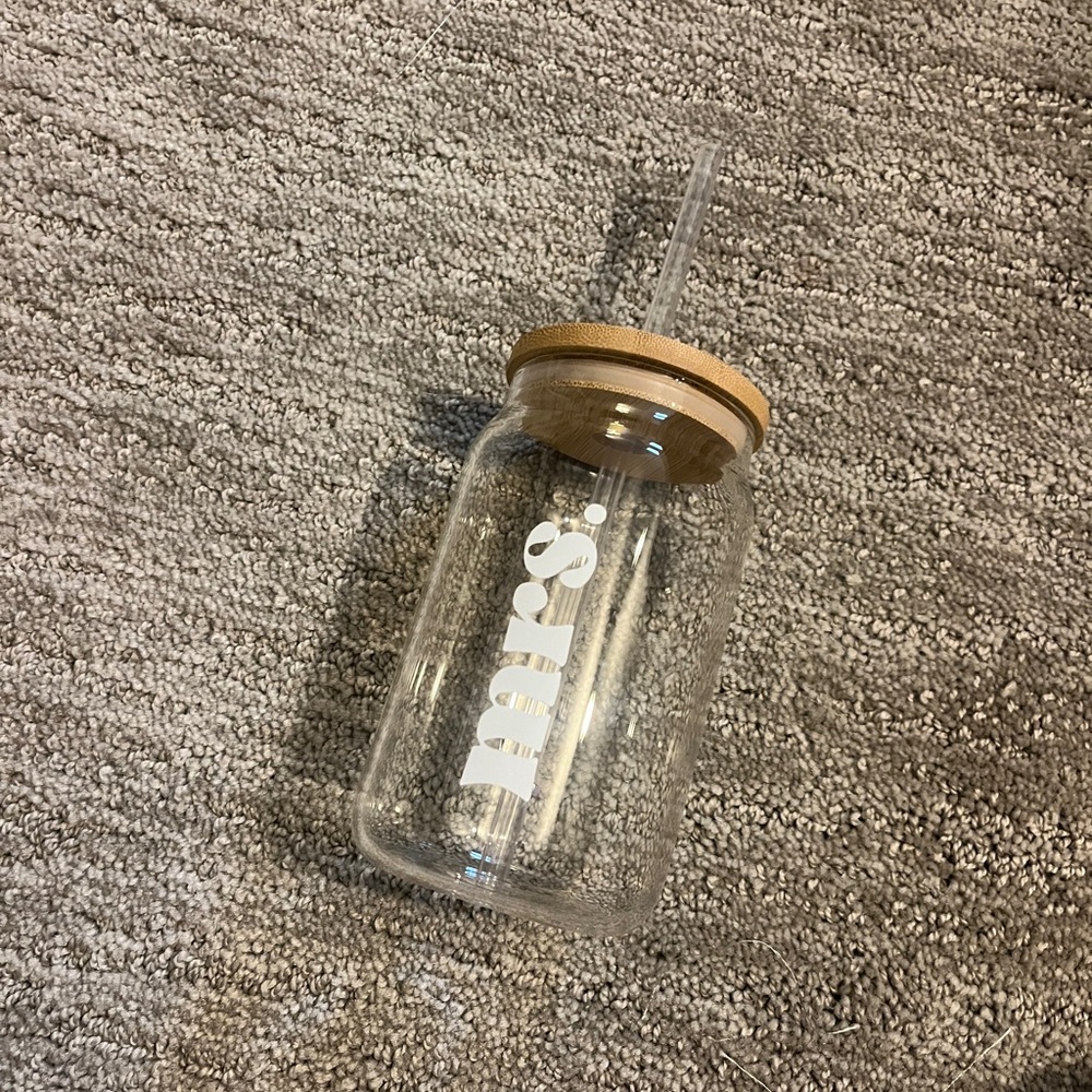 Chic Glass Tumbler with Bamboo Lid and Straw